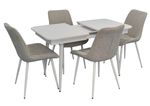 Set masă și scaune Evelin di Costacurta стол DT-431-1R Wh + 4 стула YTC-055Wh Light grey