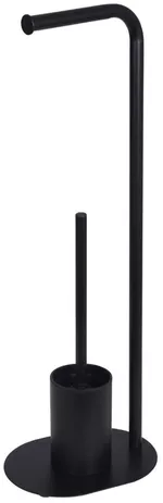 Аксессуар для туалета Bisk 08309 Suport stationar p/u hartie igienica cu perie WC NERO