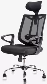 Fotoliu de birou Deli 4511 сетка и обивка, черное
