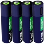 Acumulator Trust TR25671 USB-C Rechargeable Battery AA A 500 mAh, 4 Pack