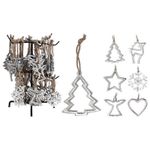 Новогодний декор Promstore 49160 Украшение елочное 10cm, 6 дизайнов, металл, серебряный