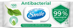 Влажные салфетки Smile Antibacterial с соком подорожника 100 шт