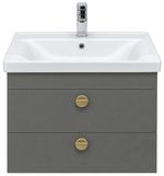 Dulap pentru lavoar Mashtab 12636 Diplomat (Sava) suspendat cu 2 sertare 650x470x580 Antracit-Mokka