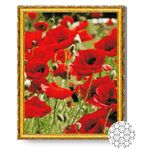 Tablou pe numere Art Gallery GA85946 Mozaic cu diamante 40x50cm Maci aprinsi