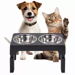 Миска для собак и кошек Jumi CD-321151 Set pe suport pliabil, Gri