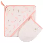 Accesoriu pentru baie Premaman PBRF0I-RGF-UNQ Prosop de baie cu gluga si manusa Magic Bird