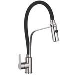 Смеситель кухонный Rubano 27597 pipa flexibila U inox,crom-negru