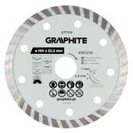 Disc de tăiere Graphite 57T319 diamantat de taiere, d150x22,2mm, Turbo