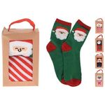 Textile de casă Promstore 51193 Носки рождественские женские в подарочной упаковке, полиэстер