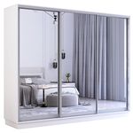 Шкаф Mobildor-Lux Fox uși glisante din oglinzi (270x60x220H cm) Alb