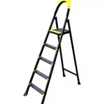 Scară Eurostep 53114 Scară pliabilă, neagră, cu 4 scari late