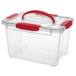 Cutie depozitare Бытпласт 57627 cu capac Econova Cristal, 5.5L, 28.3x20x17cm, rosu