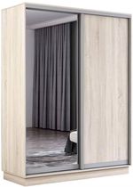 Шкаф Mobildor-Lux Раздвижные двери Fox из зеркала и ДСП (160x60x230H см) Sonoma