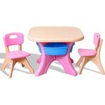 Set de mobilier pentru copii Costway HW56085PI (Pink/Light Brown)