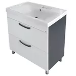 Dulap pentru lavoar Mashtab 11615 Agat cu 2 sertare 60cm Alb-Antracit