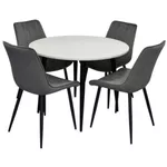 Комплект стол и стулья Evelin di Costacurta cтол DT-402-3B + 4 стула YTC-055B Bluvel-14 (Dark grey)