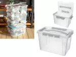 Container cu capac si prindere cu clame Grand box 6.6l, 29X19X18cm, gri