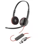 Căști pentru gaming Poly Blackwire 3220 Stereo + USB-C/A Adapter