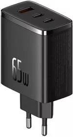 Зарядное устройство сетевое Baseus P10152301113-00 GaN 2*Type-C+1*USB-A 65W, Cube Pro Series, Cluster Black