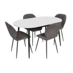 Комплект стол и стулья Evelin di Costacurta стол DT-533R B + 4 стула YTC-064B UF885-15 (Dark grey)