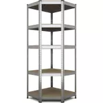 Cтеллаж складской Nex Home Raft metalic colț Budget 1800x700x400x425mm, 5 nivele MDF, galvanizat