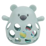 Zornăitoare Nattou 874335 Silicone Bear rattle with a ball aqua green