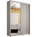 Dulap Mobildor-Lux Compact uși glisante Oglindă + PAL cu ornament grecesc (160x45x200H cm) Grey