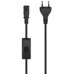 Кабель для IT Hama 223274 Mains Cable With Euro Plug, 2-Pin Plug, Ac Connector C7, 2 M, Black