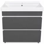 Шкаф под умывальник Mashtab 11349 Sanremo cu 2 sertare fara minere 70cm Alb-Antracit