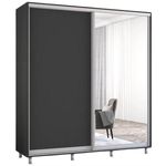 Шкаф Mobildor-Lux Aron-P Раздвижные двери из зеркала и ДСП (190x60x210H см) Антрацит