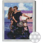Картина по номерам Art Gallery QB205852 Mozaic cu diamante patrate 40x50cm Cuplu indragostit pe motocicleta