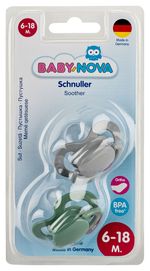 ”Baby-Nova” Suzetă ortodontică, cu inel, 6 luni+, Silicon, fără BPA, 2 buc. (20016)