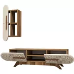 Comodă TV Trendy Defne, Nuc, Smantana 145x37x35cm