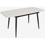 Стол Evelin di Costacurta DT-532R B, 120(160)x80x76см, Каркас/Опоры: Металл Черный (раздвижной), белый мат