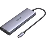 USB Hub Ugreen 15600 HUB 9in1 USB-C to HDMI (4K@60Hz) + VGA+ 3*USB-A 3.0 + Gigabit RJ45 +SD/TF + PD 100W | CM498, Grey