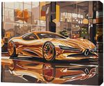 Tablou pe numere BrushMe RMG0035FC 30x40сm (fără cutie) Supercar auriu
