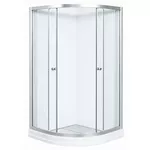 Душевая кабина MPN 8130E, 740x740x1800mm, fara cadita, forma rotunda, sticla transparenta