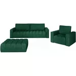 Set mobilă moale Eltap Lazaro 3+1+Pouf Kronos 19 (Green)