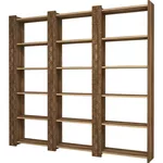 Raft de birou Trendy Orasul 3, Nuc, Nuc 184x170x24cm, raft de carti