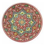 Farfurie Rishtan Ceramic Lyagan Kora Kalam 42cm, pictata manual, ceramica