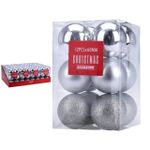 Decor de Crăciun și Anul Nou Promstore 39959 Набор шаров 12x60mm, серебр в коробке, 3 дизайна