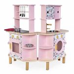Bucătărie și veselă de jucărie Janod J06616 Bucatarie din lemn Double-Sided Playset