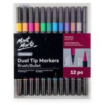 Set de creație Mont Marte MMPM0062 Marker cu varf dublu Pensule/Bullet 12 buc