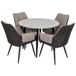 Комплект стол и стулья Evelin di Costacurta стол DT-402-3B + 4 стула QT-227B Light grey/Dark grey