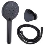 Набор для душа Hydro S Aquafix 05 cu 3 funcții + furtun inox 1.5m, negru (0103236)