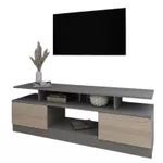 Comodă TV Smartex (16504) Т9 120cm TV Grafit+Stejar Deschis