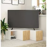 Comodă TV Trendy Compact, alb, stejar 90x32x92cm