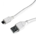 Cable Micro USB2.0,  Micro B - AM, 0.5 m,  Cablexpert, WHITE, CCP-mUSB2-AMBM-W-0.5M