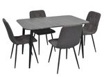 Комплект стол и стулья Evelin di Costacurta стол DT-405-6B + 4 стула YTC-080B Dark grey