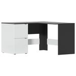 Офисный стол Fabrik Home Матео угловой черный ясень\белый ясень, письменый